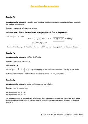 Correction Des Exercices