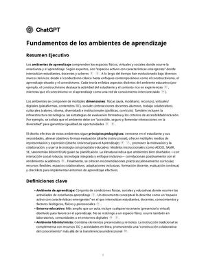 Fundamentos De Los Ambientes De Aprendizaje