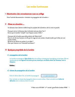 Les Ondes Lumineuses