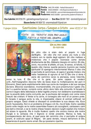 Avvisi Parrocchiali Dal 7 Al 14 Giugno 2026 - Corpus Domini 2026