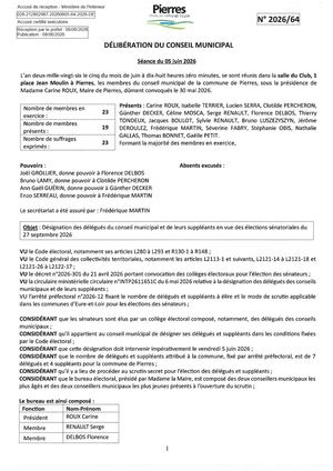 Délibérations n°2026/63 à 2026/65
