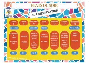 Menus Du 08 Au 14 Juin 2026