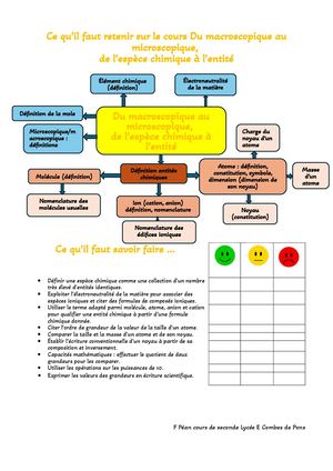 Ce Qu’il Faut Retenir Sur Le Cours Du Macroscopique Au Microscopique, De L’espèce Chimique À L’entité