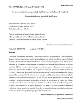 Dialnet Los Recursos Didacticos Yel Aprendizaje Significativo En 8280864