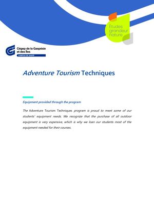 Required Equipment Adventure Tourism