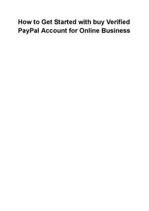How To Get Started With Buy Verified Pay Pal Account For Online Business