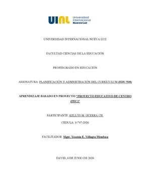 Proyecto Educativo de Centro PEC