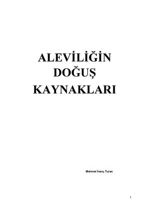 Aleviliğin Doğuş Kaynakları