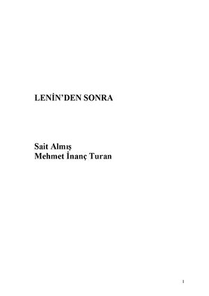 Lenin'den Sonra