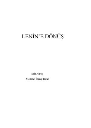 Lenin'e Dönüş