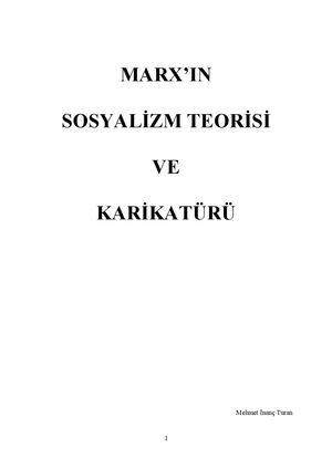 Marx'ın Sosyalizm Teorisi Ve Karikatürü