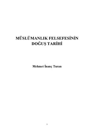 Müslümanlık Felsefesinin Doğuş Tarihi