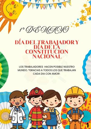 Día Del Trabajador Y La Constitución Magia De Mayo Infantil