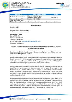 Boletín De Prensa