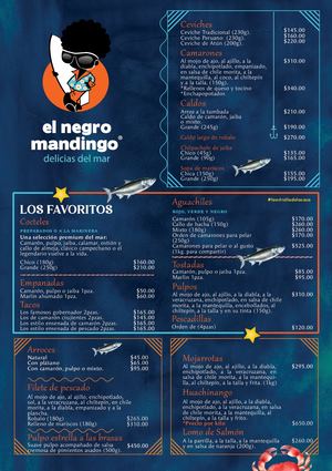 Menú El Negro Mandingo