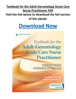 Textbook For The Adult Gerontology Acute Care Nurse Practitioner PDF