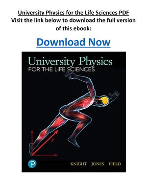 University Physics For The Life Sciences PDF
