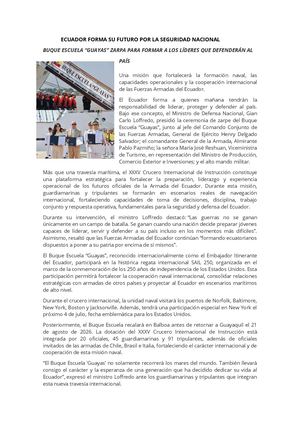 Ecuador Forma Su Futuro Por La Seguridad Nacional 1