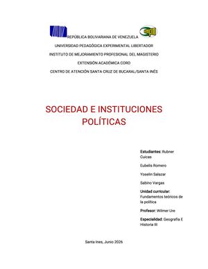 Sociedad E Instrumentos Políticos