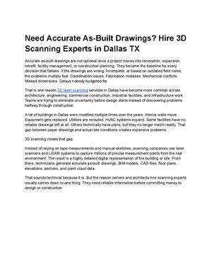 Need Accurate As Built Drawings Hire 3d Scanning Experts In Dallas Tx