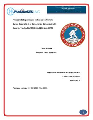 Tarea 16 Proyecto Final Portafolio