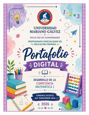 Portafolio Digital Desarrollo De La Competencia Matemativa I