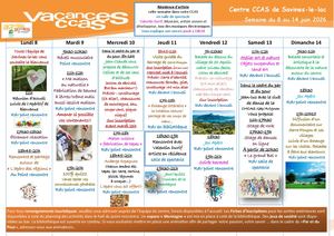Programme D'animation Du 08 Au 14 Juin 2026
