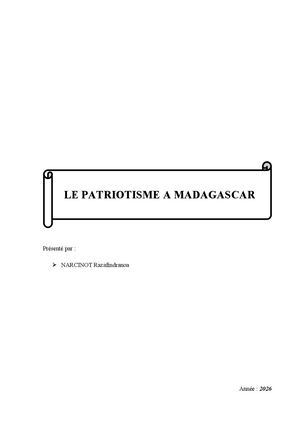 Le Patriotisme à Madagascar