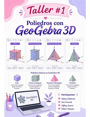 Taller Poliedros Con Geo Gebra 3d Y Realidad Aumentada A