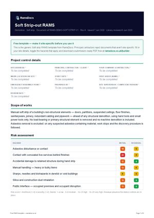 Soft Strip-out RAMS — Free RAMS Template (UK, CDM 2015)