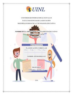 Planificacion Curricular Proyecto Final