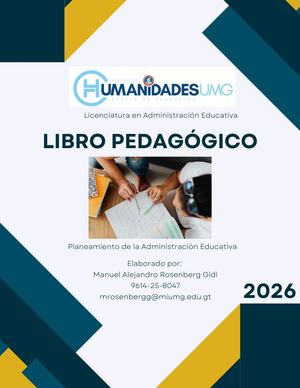 Libro Pedagógico, Planeamiento De La Administración Educativa, Manuel Rosenberg, 9614258047