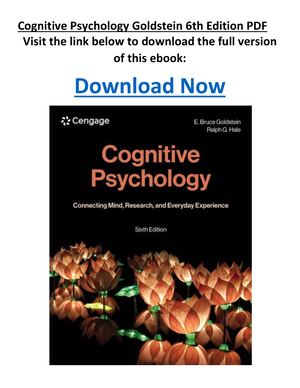 Cognitive Psychology Goldstein 6th Edition PDF