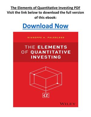 The Elements Of Quantitative Investing PDF
