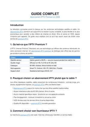 Meilleur abonnement iptv 2026