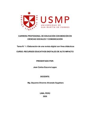 Tarea N 1 Elaboración De Una Revista Digital Con Fines Didácticos