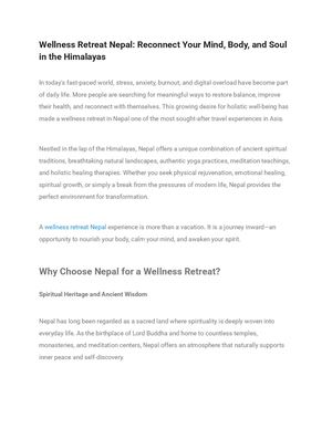 Wellness Retreat Nepal Reconnect Your Mind, Body, And Soul In The Himalayas