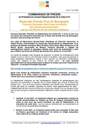 Route des Grands Crus de Bourgogne François Sauvadet réunit tous les maires des communes traversées