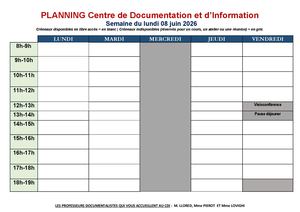 Planning Cdi Juin Semaine 2