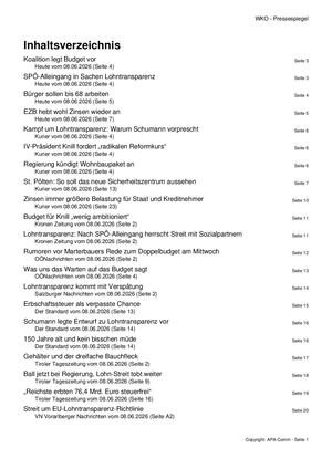 Pressespiegel 20260608