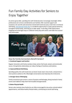 Senior-Friendly Family Day Ideas