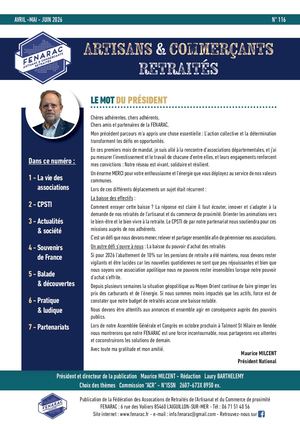 JOURNAL N°116 " ARTISANS ET COMMERCANTS RETRAITES"