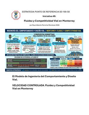 Iniciativa #9 Estrategia Punto De Referencia 50 100 50 Fluidez Y Competitividad Vial En Monterrey por Raul Alberto Peniche Mendoza 2026