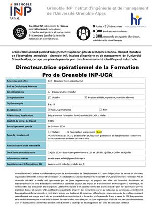 Offre emploi - Directeur.trice Opérationnel.le