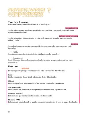 Teoria 1 Oredenadores Y Componentes