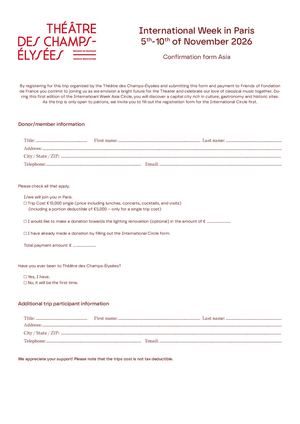 Confirmation Form Asie