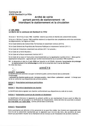 Arrêté 104 2026