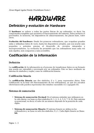Teoria1hardwareordenadorescomponentes