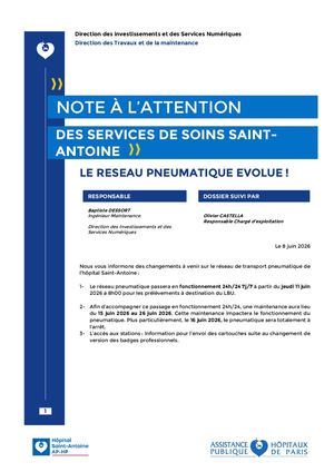 Note Information Concernant Evolution Reseau Pneumatique