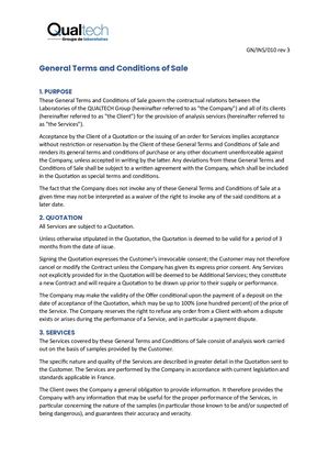 QUALTECH General Terms and Conditions of Sale